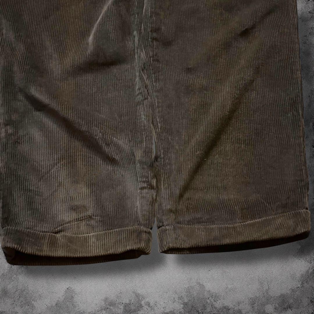 90s USA ツータック太畝コーデュロイパンツ ワイドチノパン ヴィンテージ