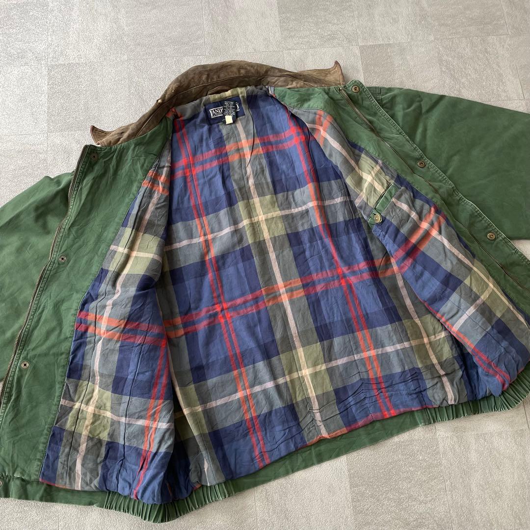 90s LANDS’END Leather Collar Hunting XL