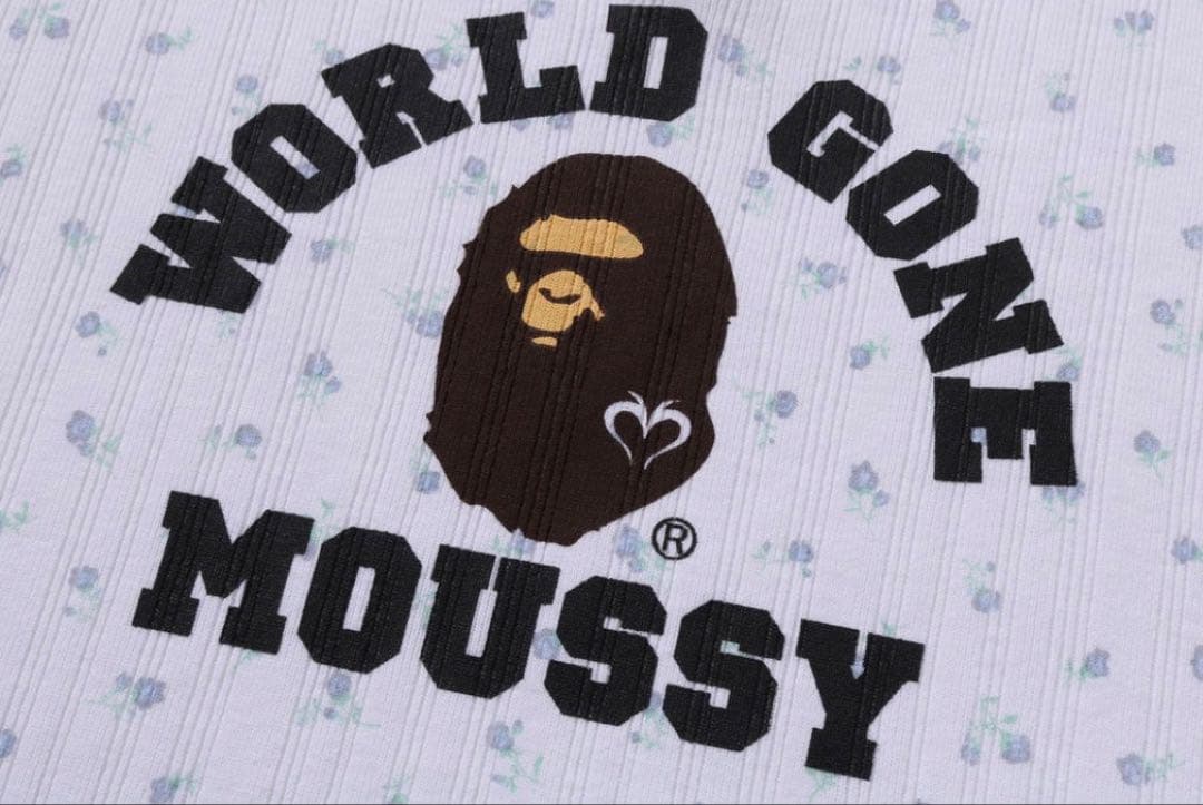 【 BAPE X MOUSSY 】HENRY NECK L/S TEE