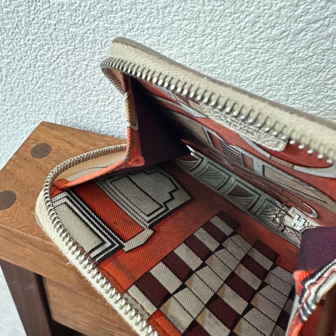 エルメス アザップコンパクトミニ シルクイン 財布 箱付き A刻印