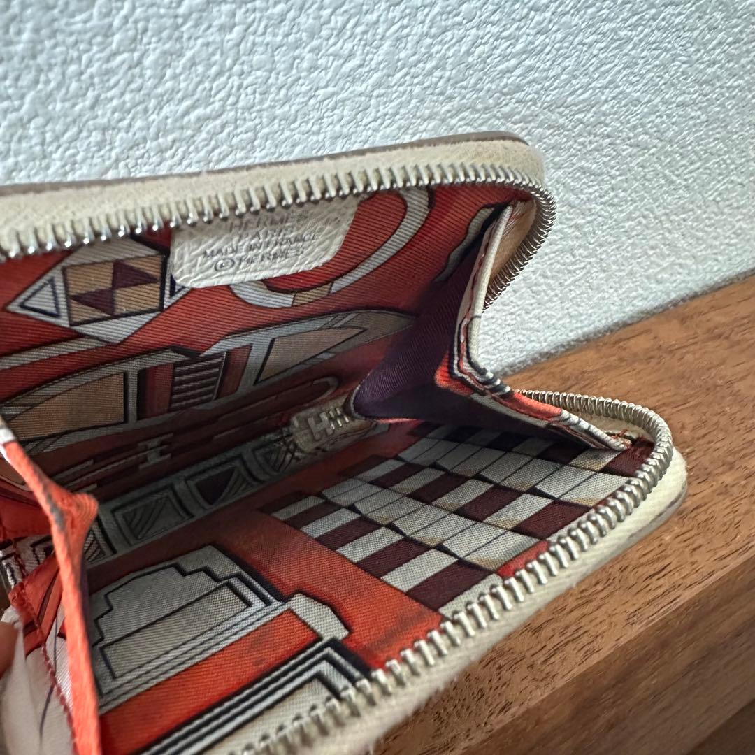 エルメス アザップコンパクトミニ シルクイン 財布 箱付き A刻印