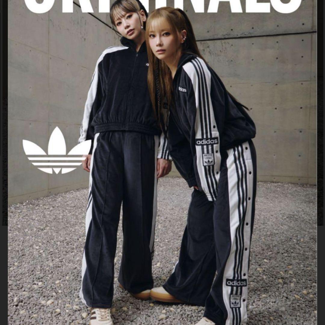 adidas W ADIBREAK VELOUR TT ブラック ジャケット