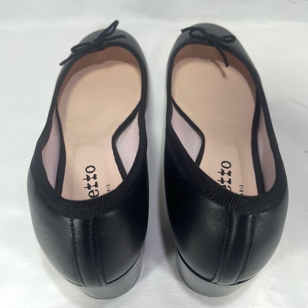 ★レペット/チャンキーヒール/パンプス/レザー/ブラック/24cm