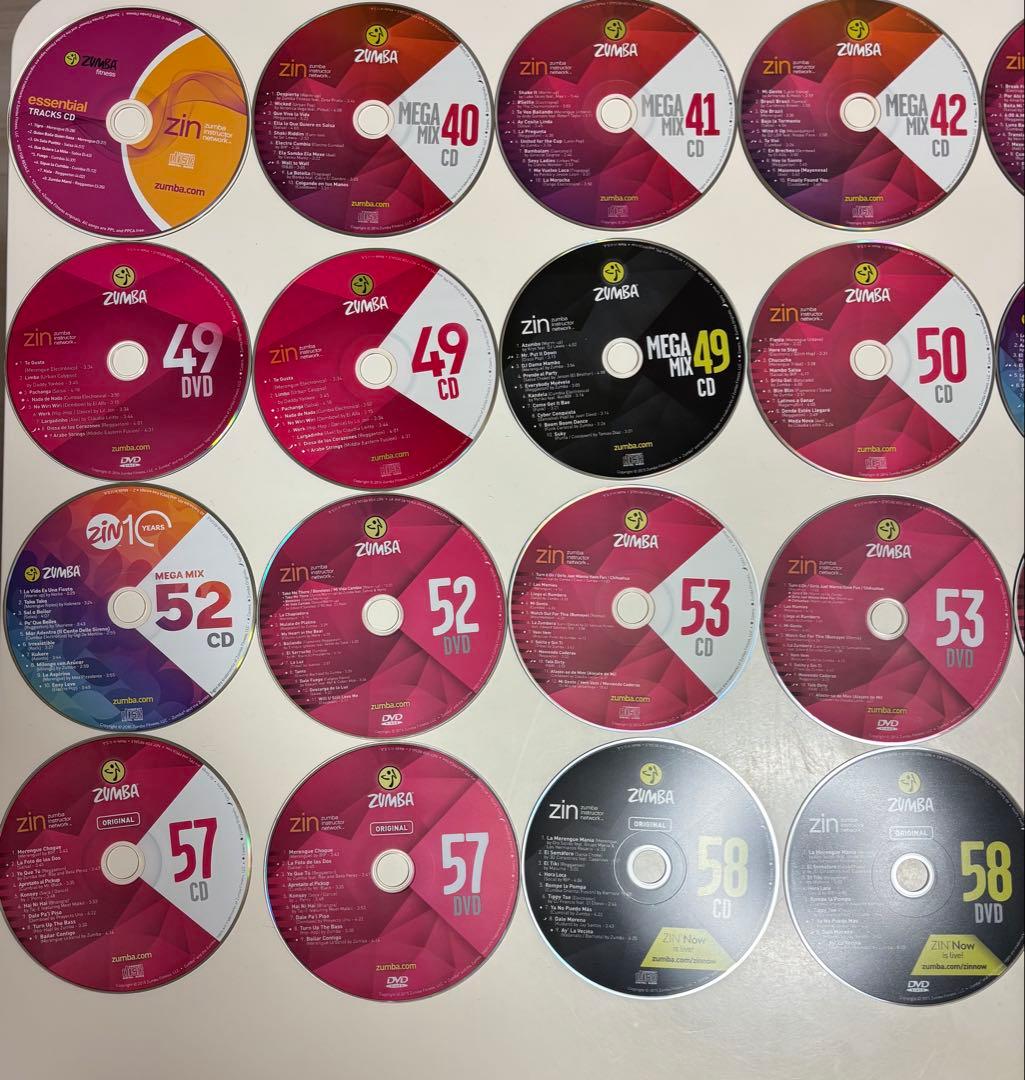 ズンバ ZUMBA ZIN40〜61 バックナンバCD＋DVD（60番欠番）