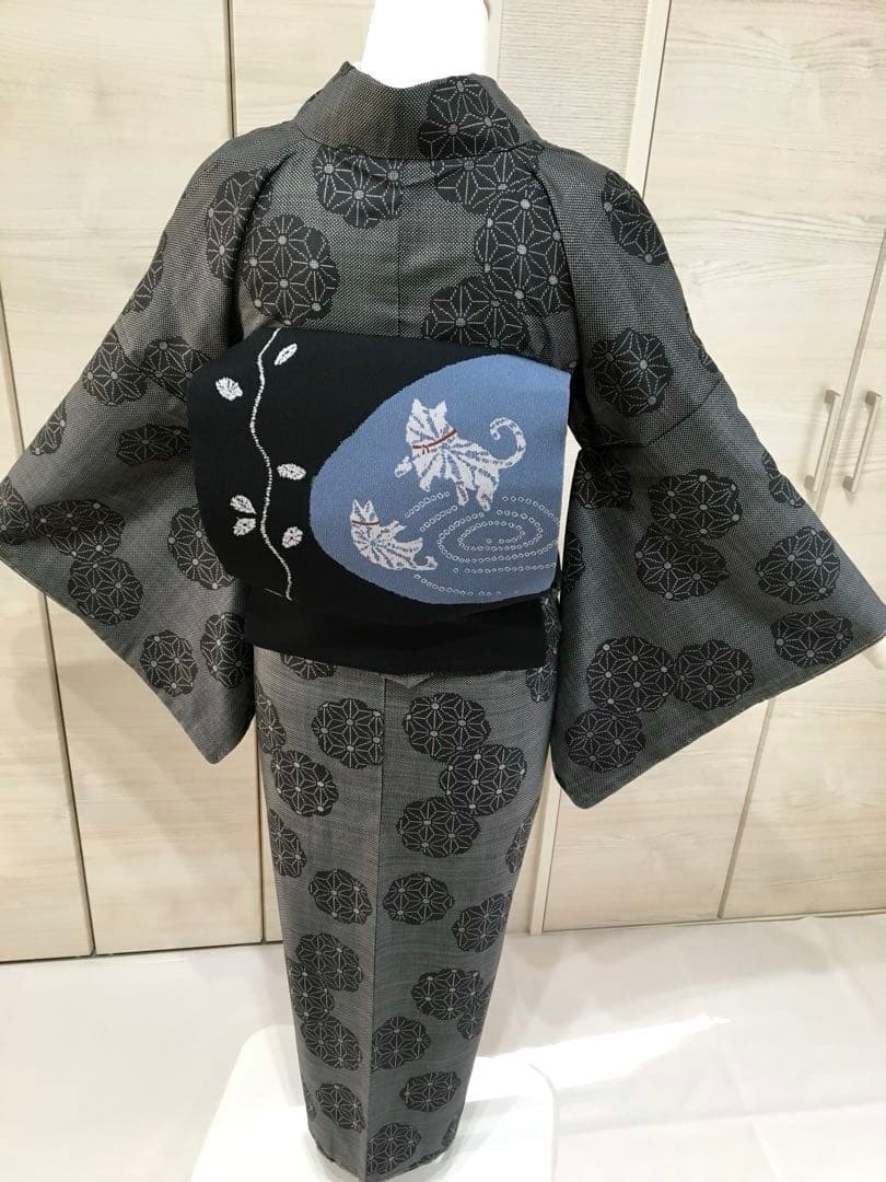 ご成約　２点おまとめ　洒落た大人の【本場大島紬】一元式　正絹　逸品❗️裄長め