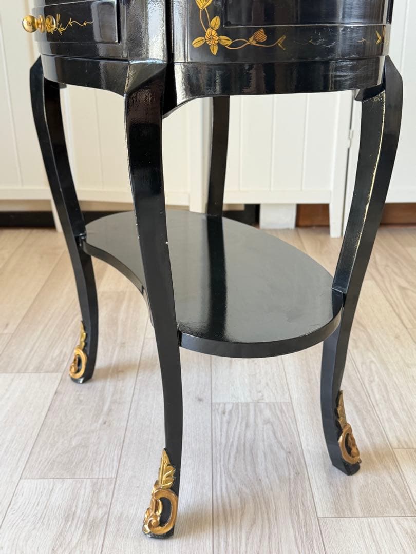 猫脚キャビネット アンティーク 3段引き出し 花台　電話台 レトロ