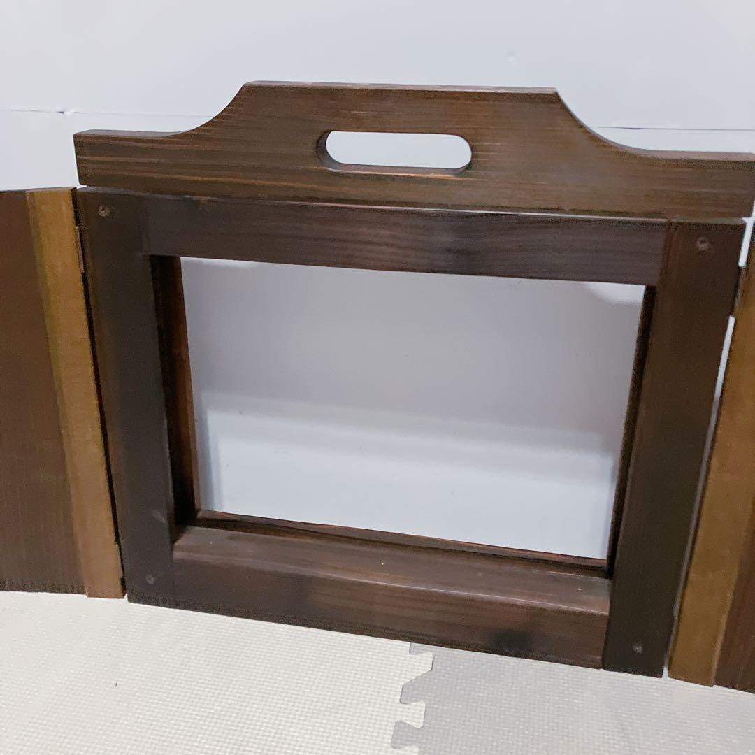 木製　紙芝居舞台　枠　フレーム　開閉式