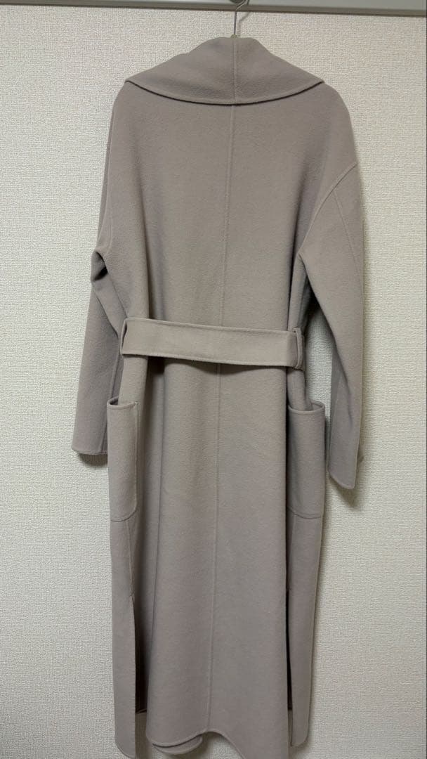 クルミ【カシミヤ混】allureville リバーコート ロング ベージュ