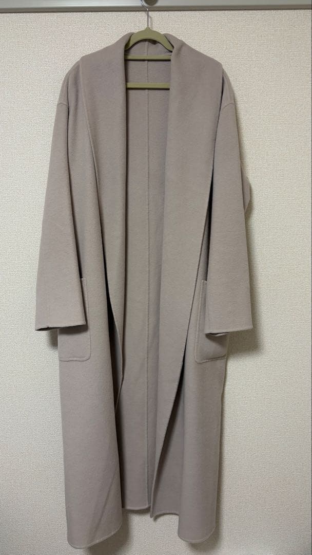 クルミ【カシミヤ混】allureville リバーコート ロング ベージュ