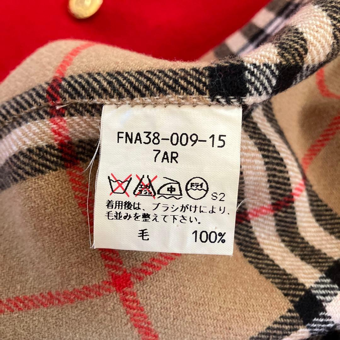 Burberrys 赤 ウールコート サイズ7 男女兼用