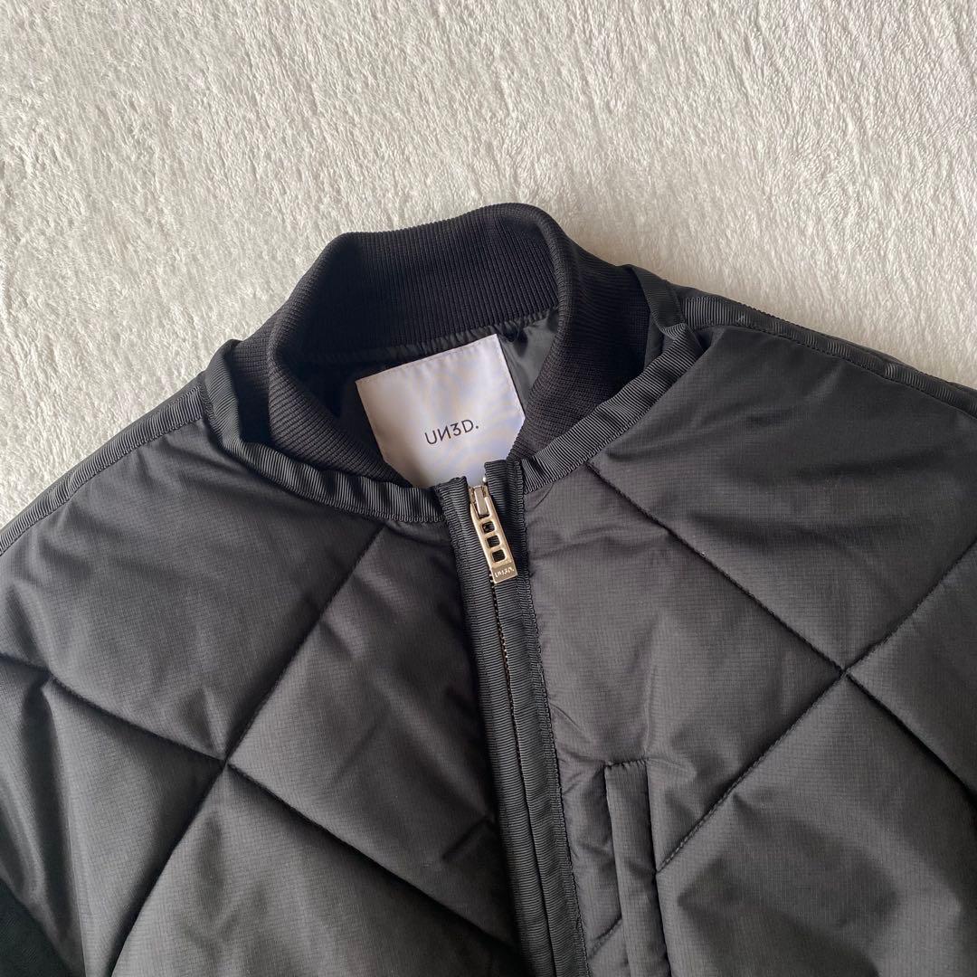 【美品】UN3D. アンスリード レイヤードキルティングブルゾン　36 ブラック