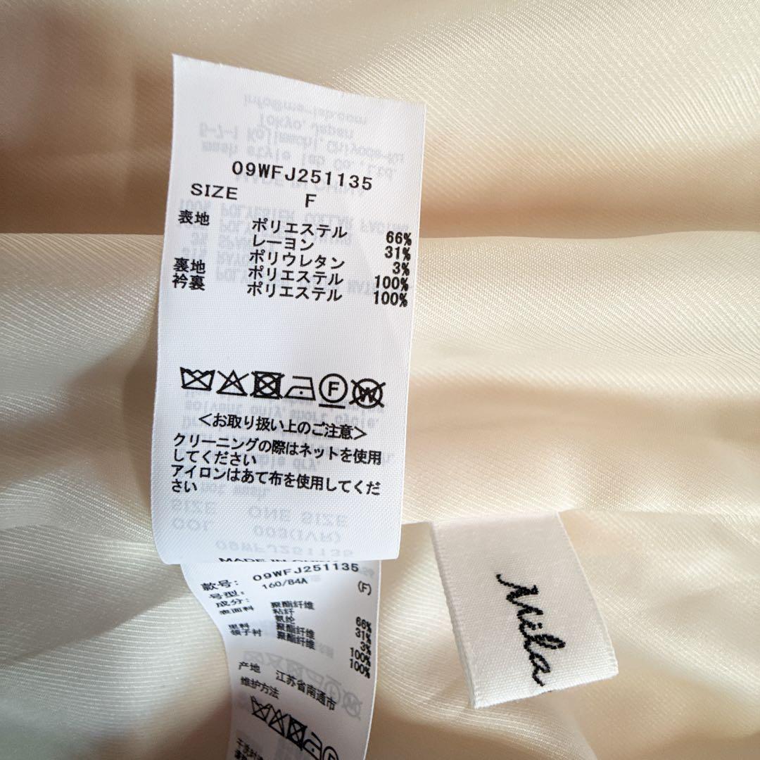 極美品 2025 ミラオーウェン 金釦ダブルブレストロングブレザー アイボリー