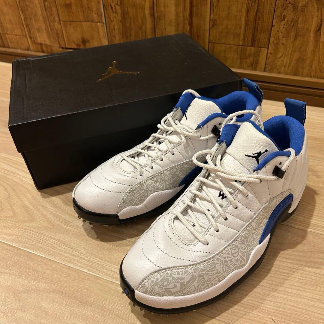 ナイキ Jordan ゴルフシューズ ホワイト/ブルー 箱付き 26.5cm 柄