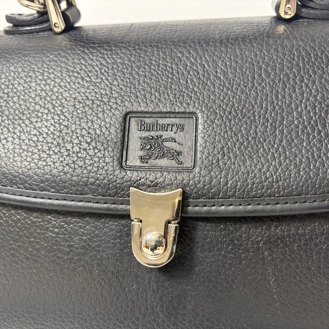 バーバリー　トップハンドル ブラック　ショルダーバッグ　vintage bag.