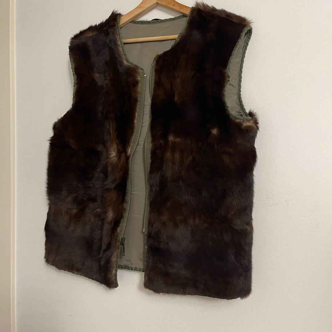 ドイツ軍　ラビットファー ライナー ベスト ミリタリー 古着 ビンテージ　ユーロ