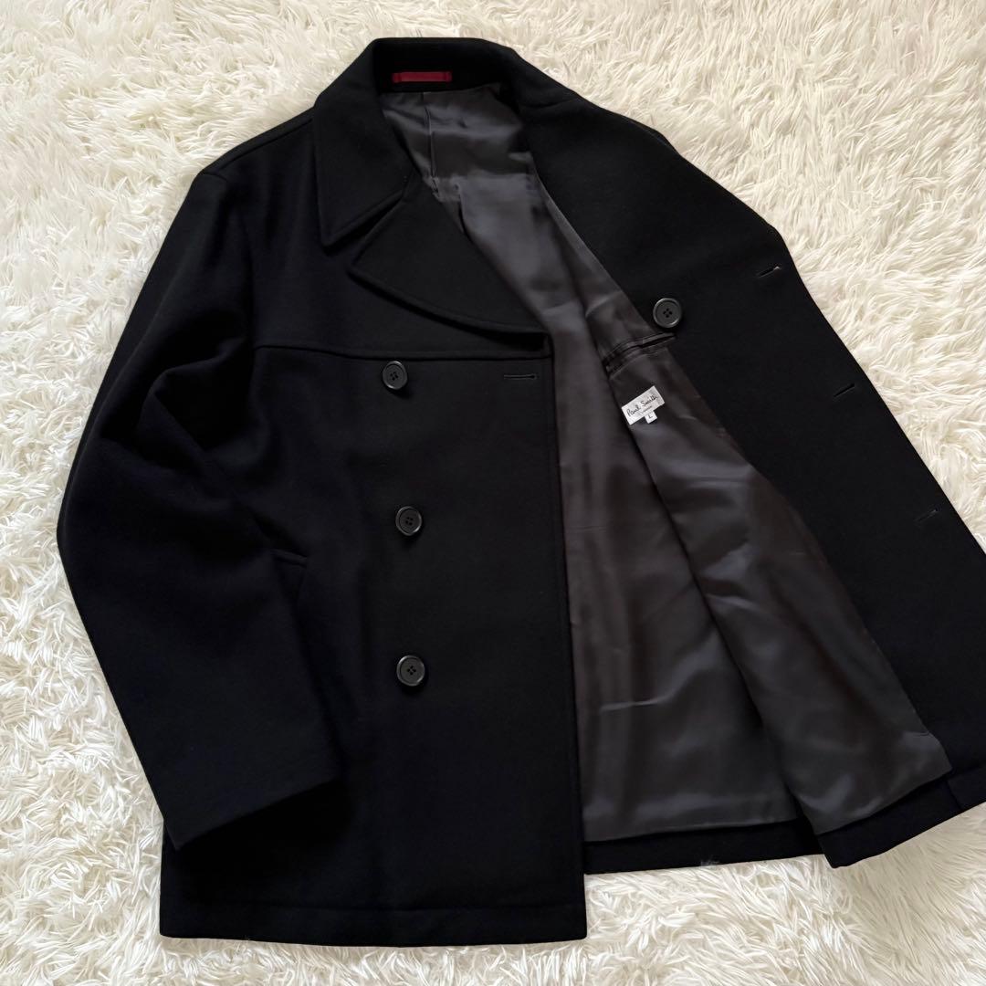 美品 Paul Smith LONDON ピーコート L ウールカシミヤ 黒