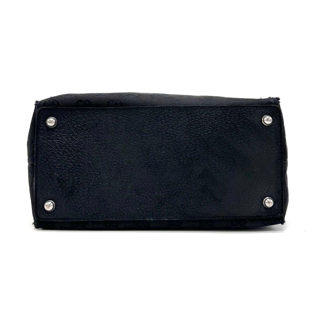 GUCCI トートバッグ 肩掛け ロゴ金具 A4 gg キャンバス ブラック