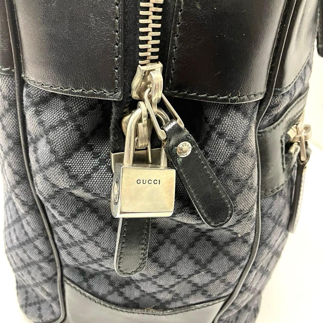 大人気☆GUCCI☆グッチ☆ボストンバッグ☆ディアマンテ☆キャンバス☆レザー☆黒