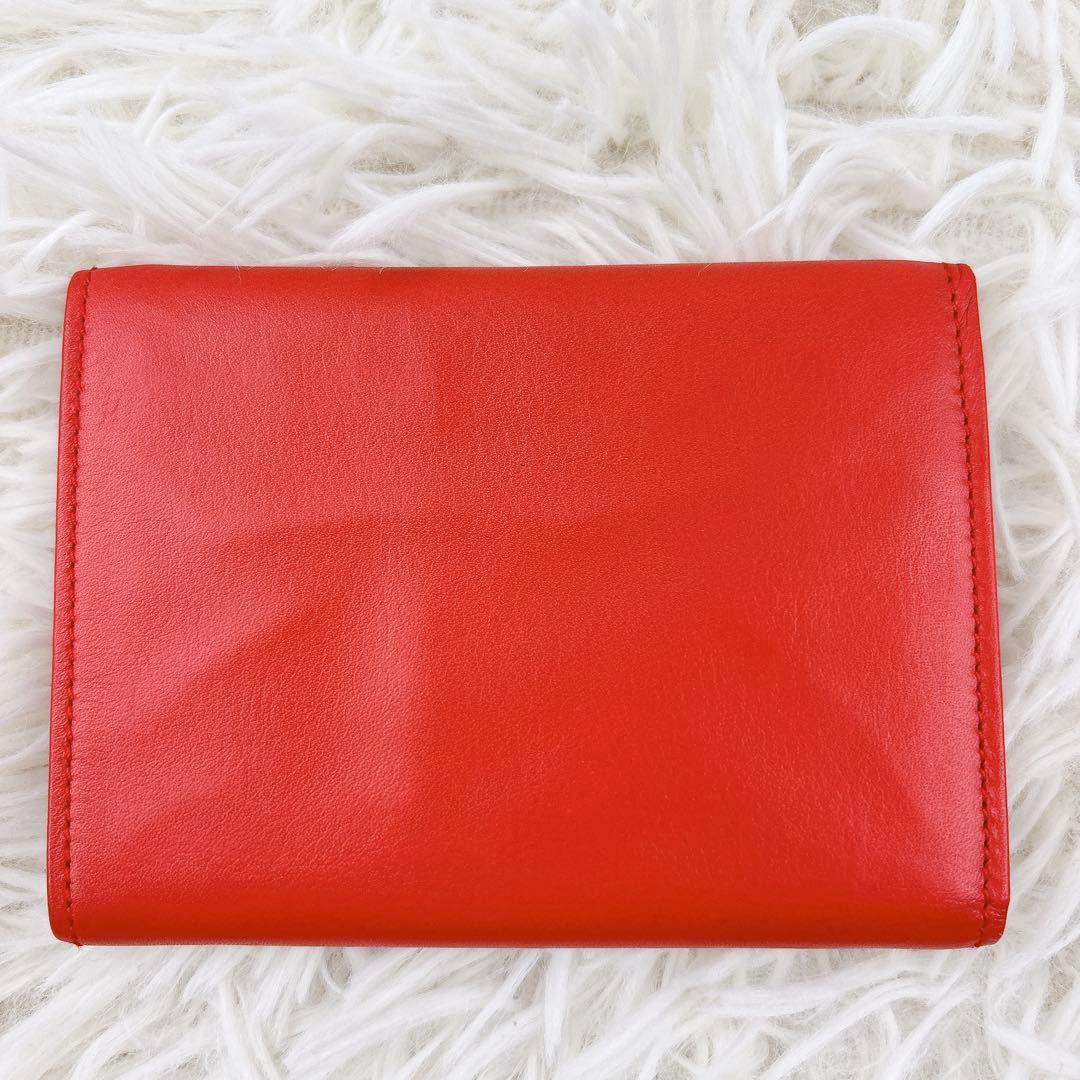 美品✨TIFFANY&Co. レザー三つ折り財布 レッド コンパクトミニ