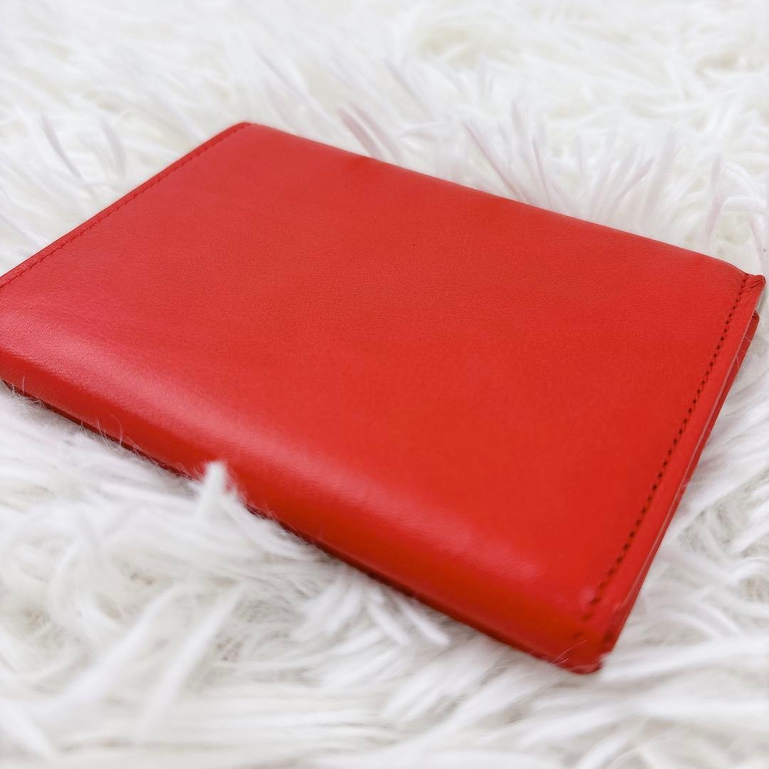 美品✨TIFFANY&Co. レザー三つ折り財布 レッド コンパクトミニ