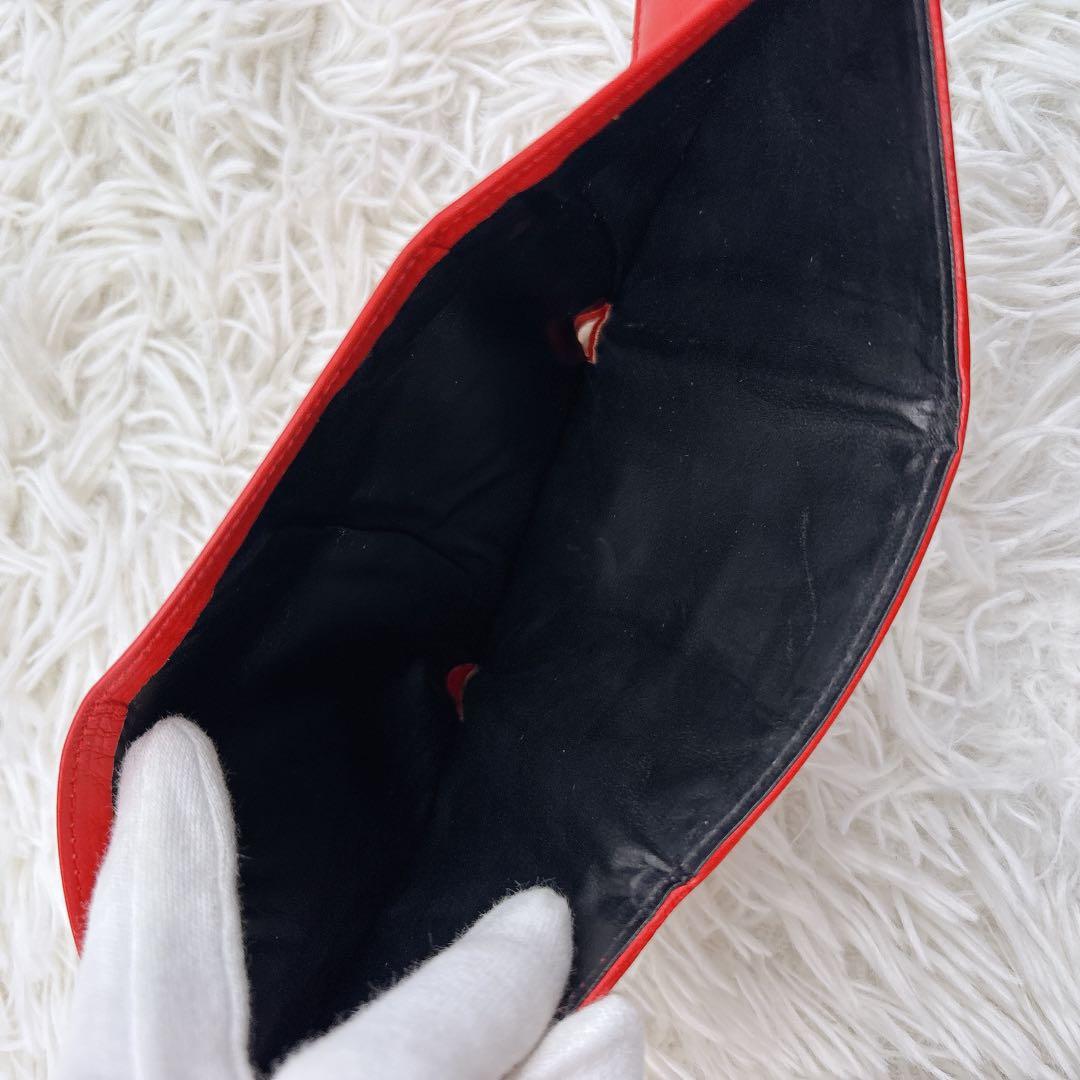 美品✨TIFFANY&Co. レザー三つ折り財布 レッド コンパクトミニ