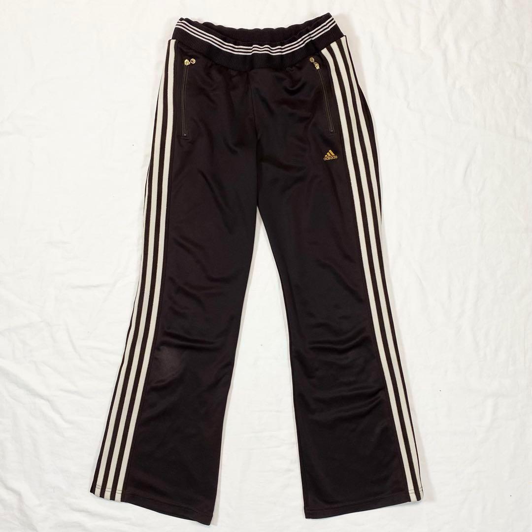 00s adidas ジャージ ブラウン 上下 セットアップ フレアパンツ 刺繍