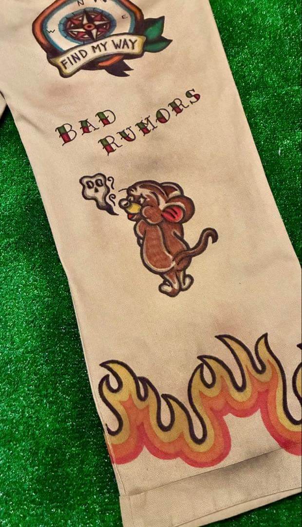 Used チノパン アメトラ タトゥー tattoo メモリアル ハンドペイント