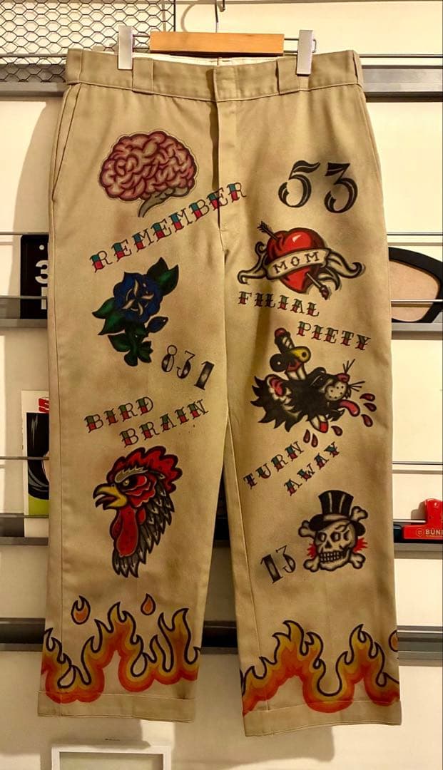 Used チノパン アメトラ タトゥー tattoo メモリアル ハンドペイント
