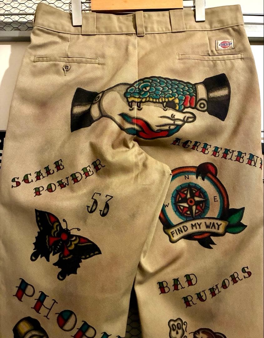 Used チノパン アメトラ タトゥー tattoo メモリアル ハンドペイント