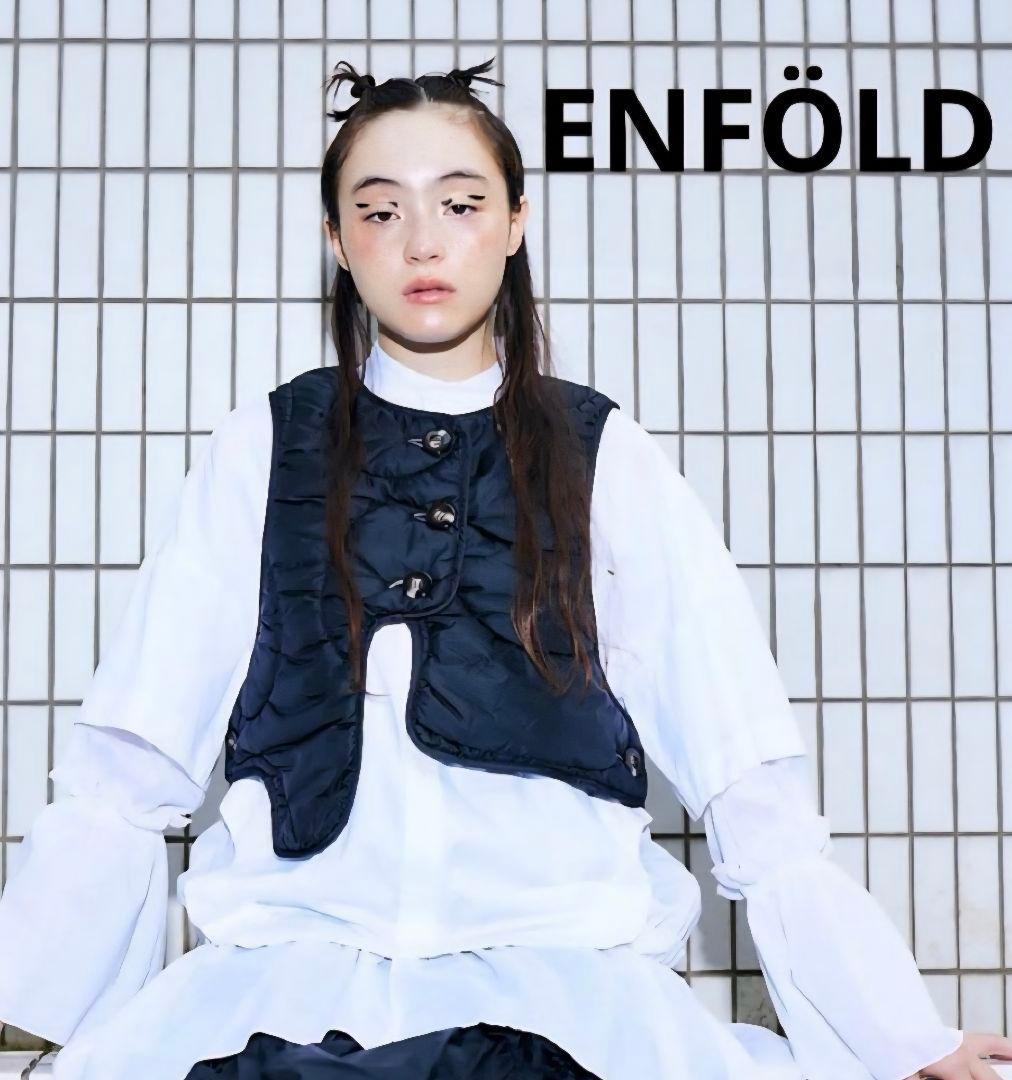 ENFÖLD ブラック キルティングベスト