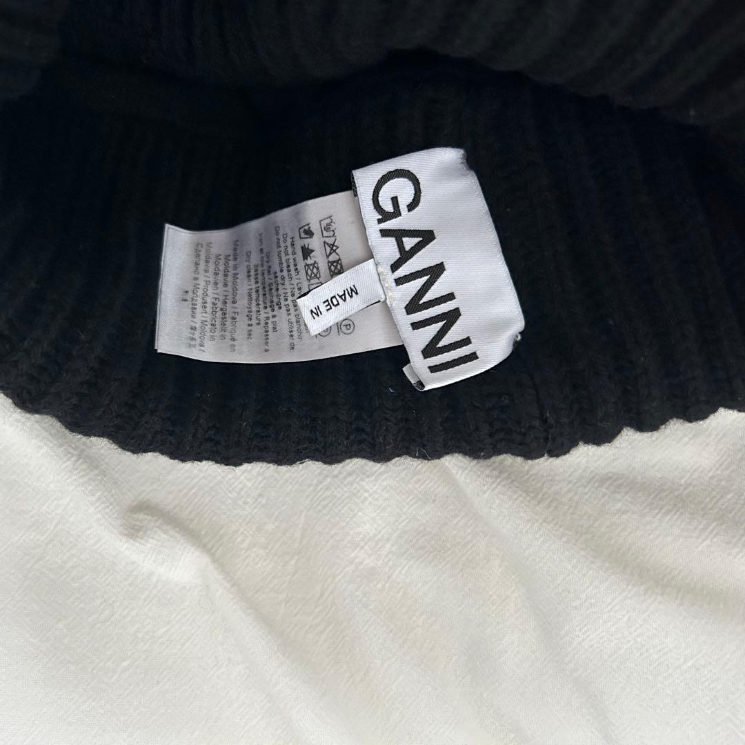 GANNI ニット帽 ブラック
