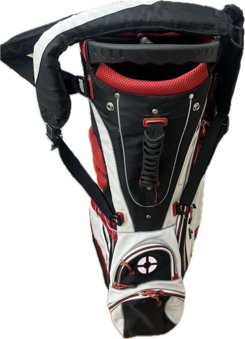 Fujikura スタンド付きゴルフキャディバッグ 約90cm 黒赤白