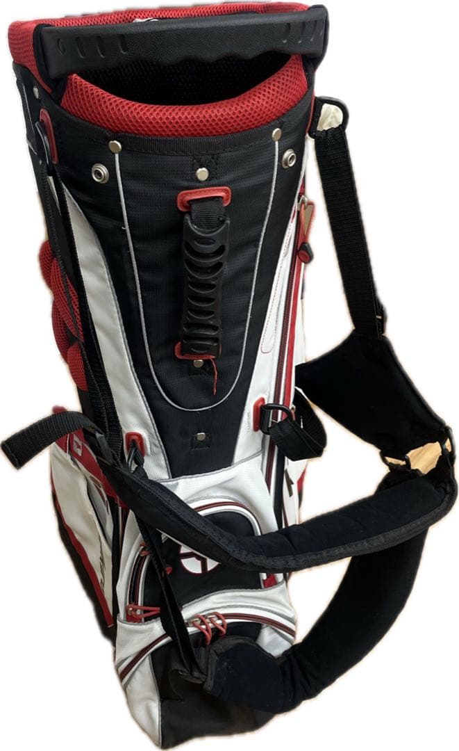 Fujikura スタンド付きゴルフキャディバッグ 約90cm 黒赤白