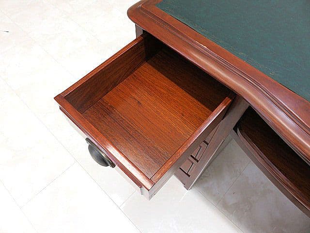 H*e様 展示品ルイフィリップ様式花梨無垢材プレジデントデスク　両袖机/書斎机/