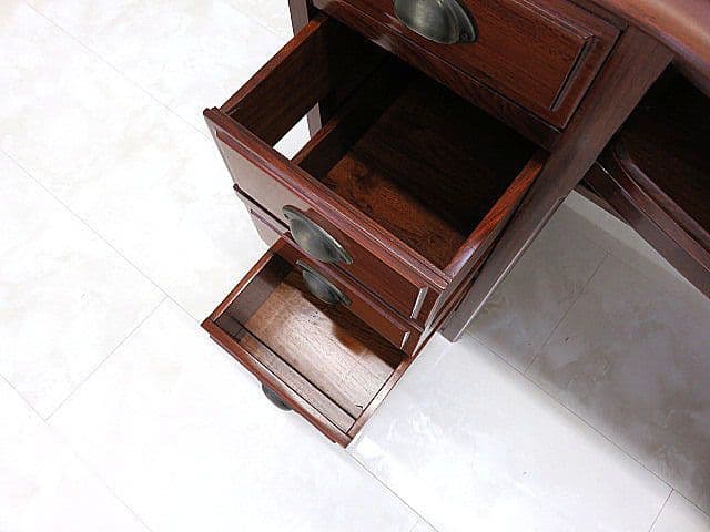 H*e様 展示品ルイフィリップ様式花梨無垢材プレジデントデスク　両袖机/書斎机/