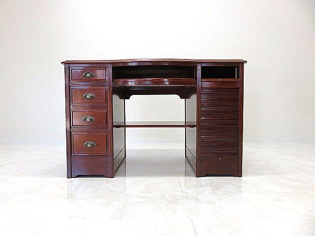 H*e様 展示品ルイフィリップ様式花梨無垢材プレジデントデスク　両袖机/書斎机/