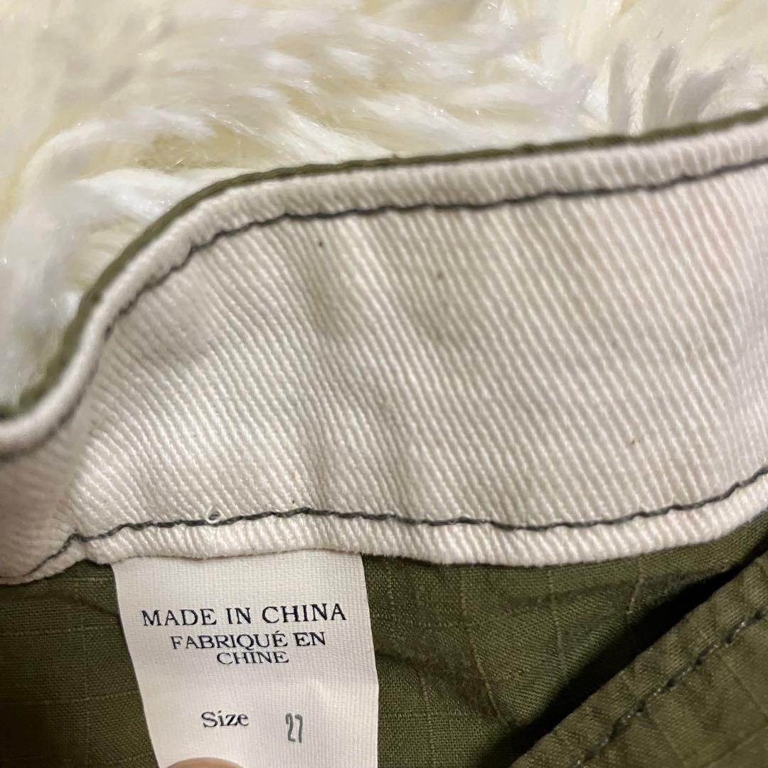 未使用　ダブルアールエル　ドラゴン　刺繍　ロゴ　カーキ　ハーフ