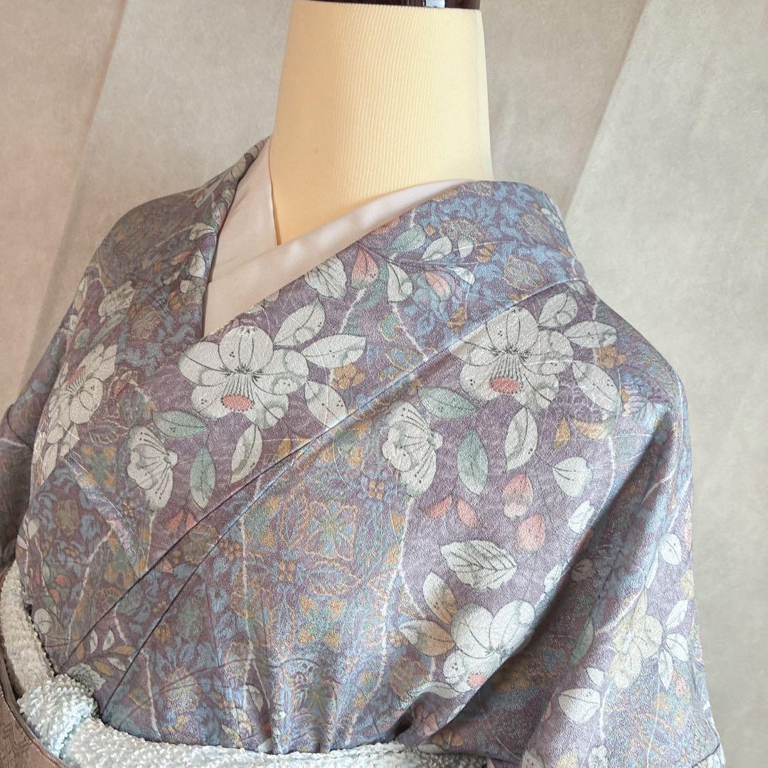 小紋　フルセット　着物　辻ヶ花　洗える着物　大人やさしさ　しつけ糸付き　G8