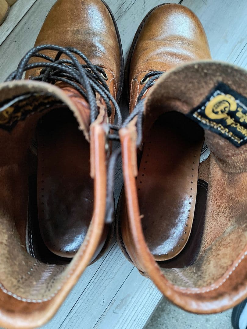 N*u様 CHIPPEWA ブラウンレザー ワークブーツ US8.5