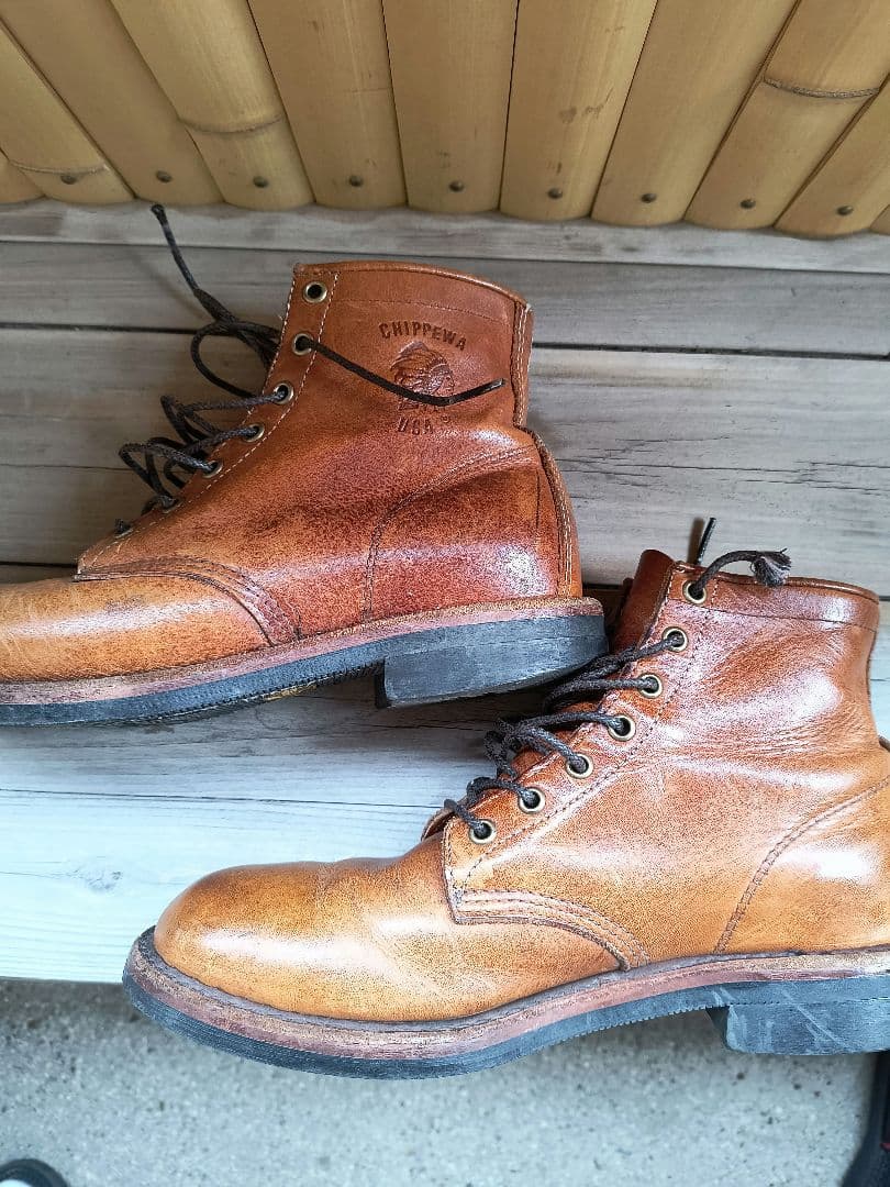 N*u様 CHIPPEWA ブラウンレザー ワークブーツ US8.5