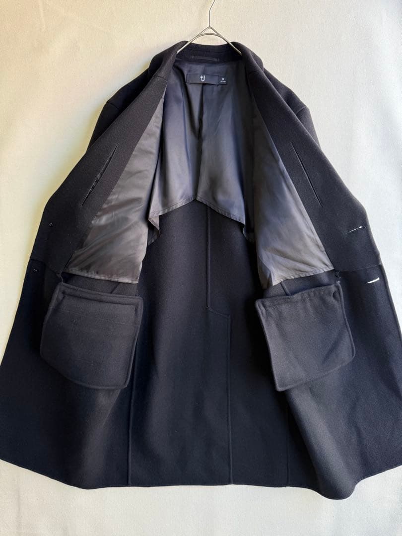 美品　ユニクロ　ジルサンダー　+J　ウールブレンドチェスターコート　M ブラック