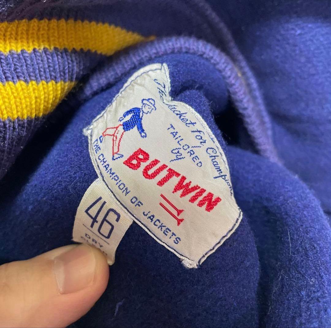 50s BUTWIN USA製 アワードジャケット　パープル　カレッジ　ウール