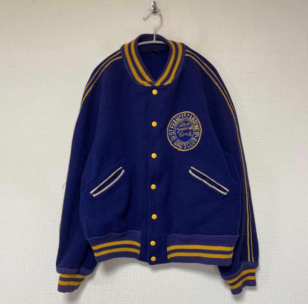 50s BUTWIN USA製 アワードジャケット　パープル　カレッジ　ウール