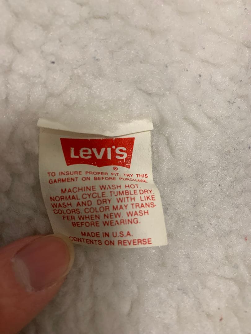 美品　1980s アメリカ製　リーバイス　シェルパ　ジャケット　濃紺