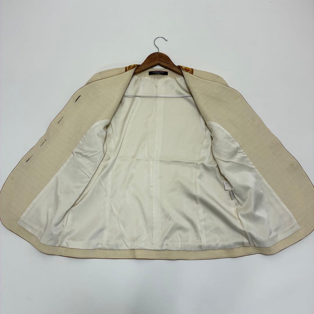 LEONALD レオナール☆微ラメノーカラージャケット 13号 Vネック