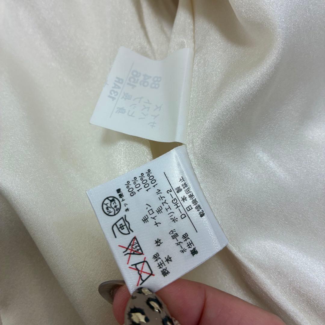 LEONALD レオナール☆微ラメノーカラージャケット 13号 Vネック