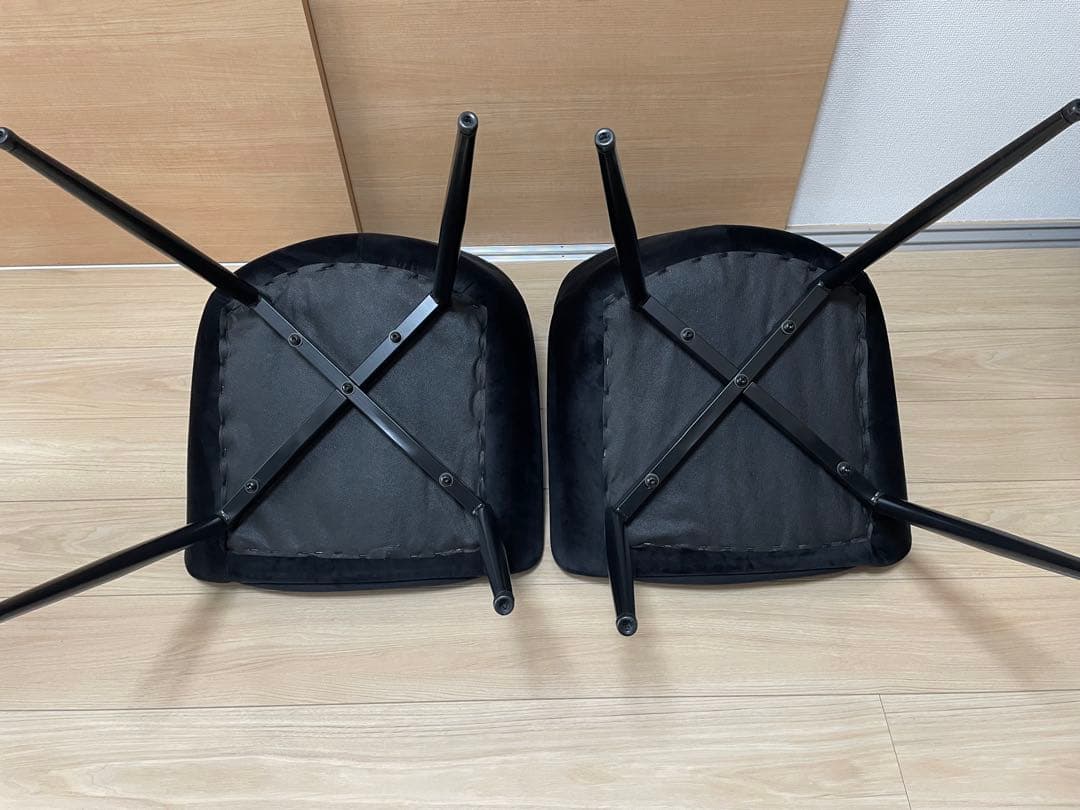 ダイニングチェア2脚セット ブラック