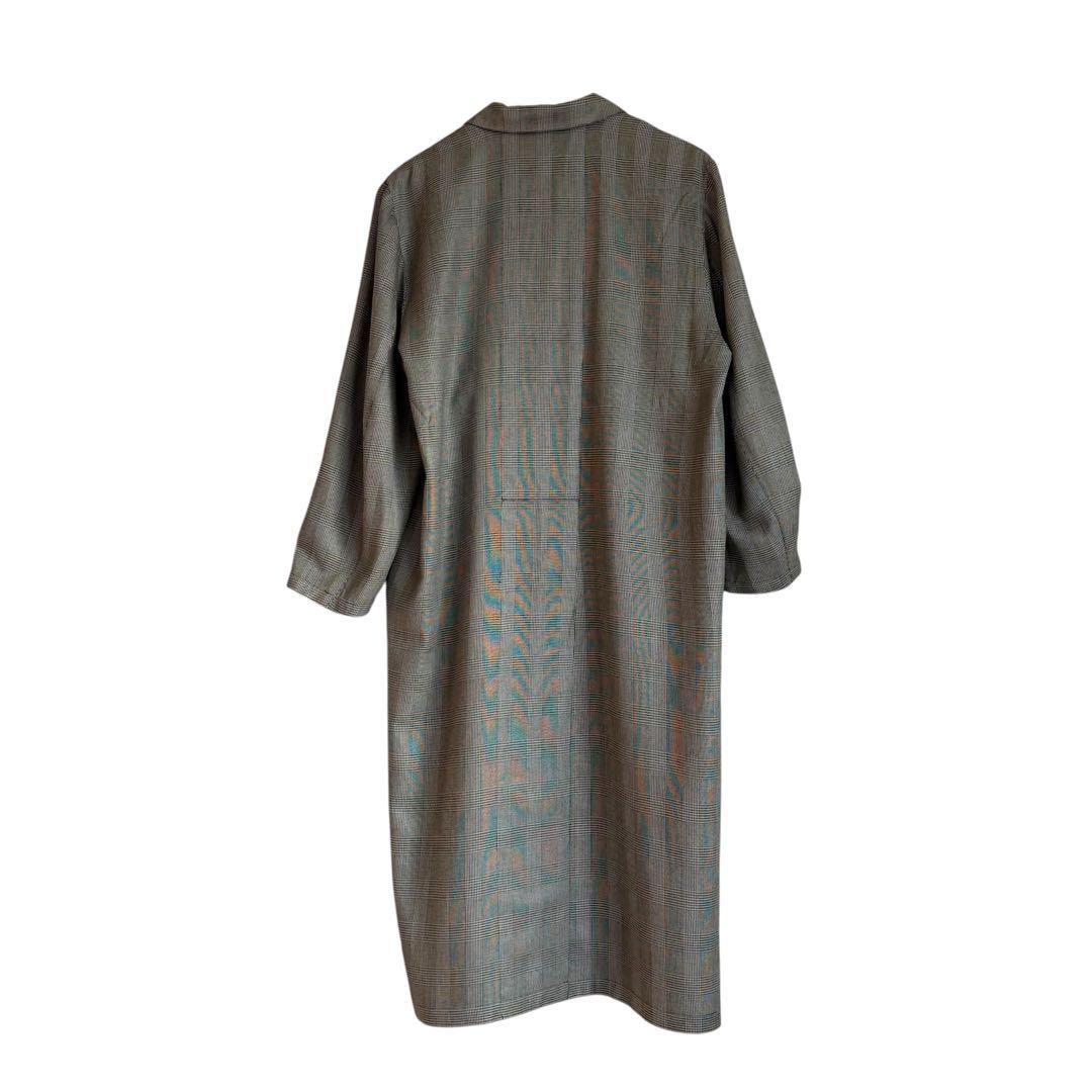 イッセイミヤケ 日本製 グレンチェック ロングコート 9号 テーラード Iライン