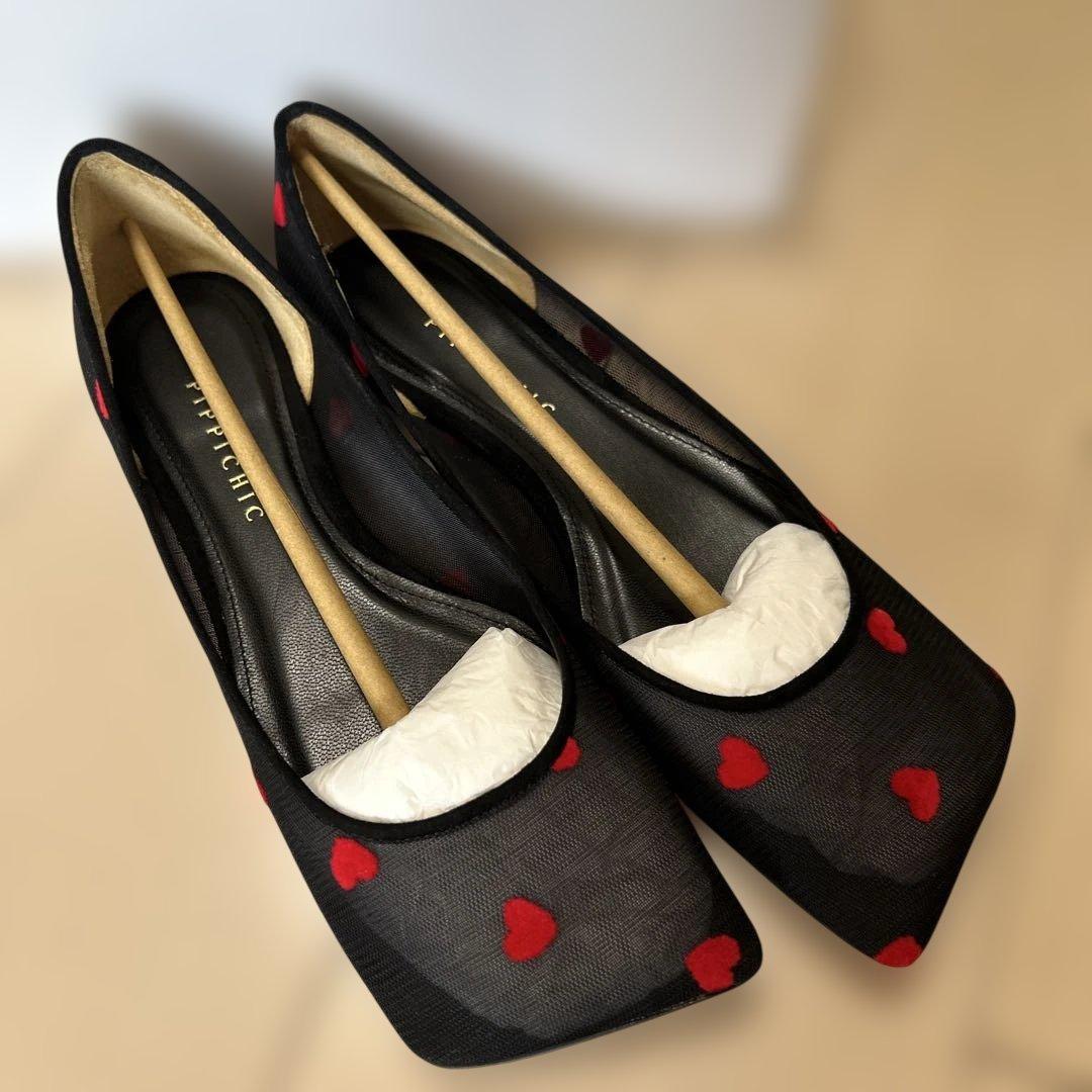 PIPPICHIC ハート柄 フラットシューズ
