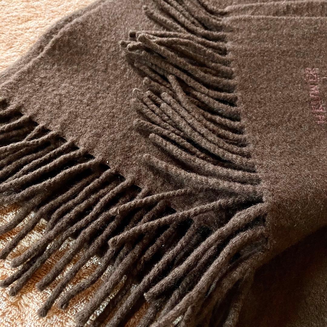 HERMES カシミヤ マフラー ブラウン エルメス